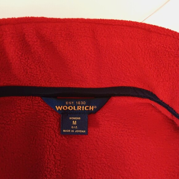 Woolrich Vest Wn M Red Fleece Full Zip Pockets Preppy Outdoors Granola Girl Cozy - Picture 9 of 9